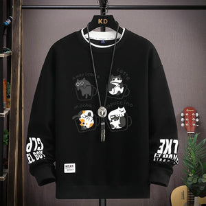 Spring Japan Cartoon Cats Sweatshirt