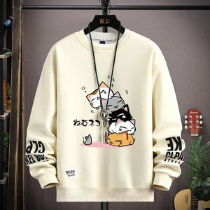 Spring Japan Cartoon Cats Sweatshirt