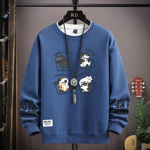 Spring Japan Cartoon Cats Sweatshirt