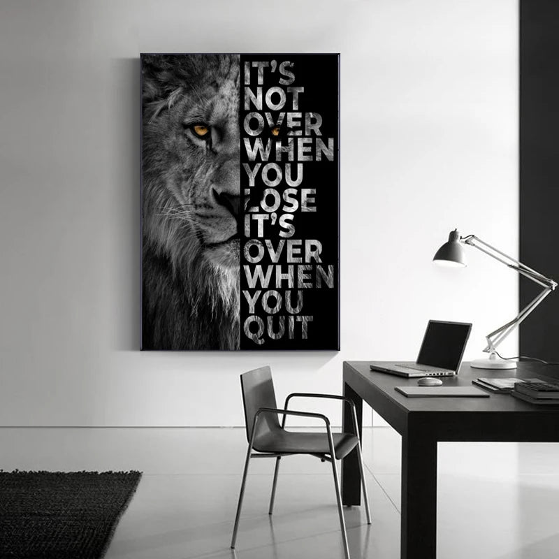 Lion Motivational Poster Canvas Print