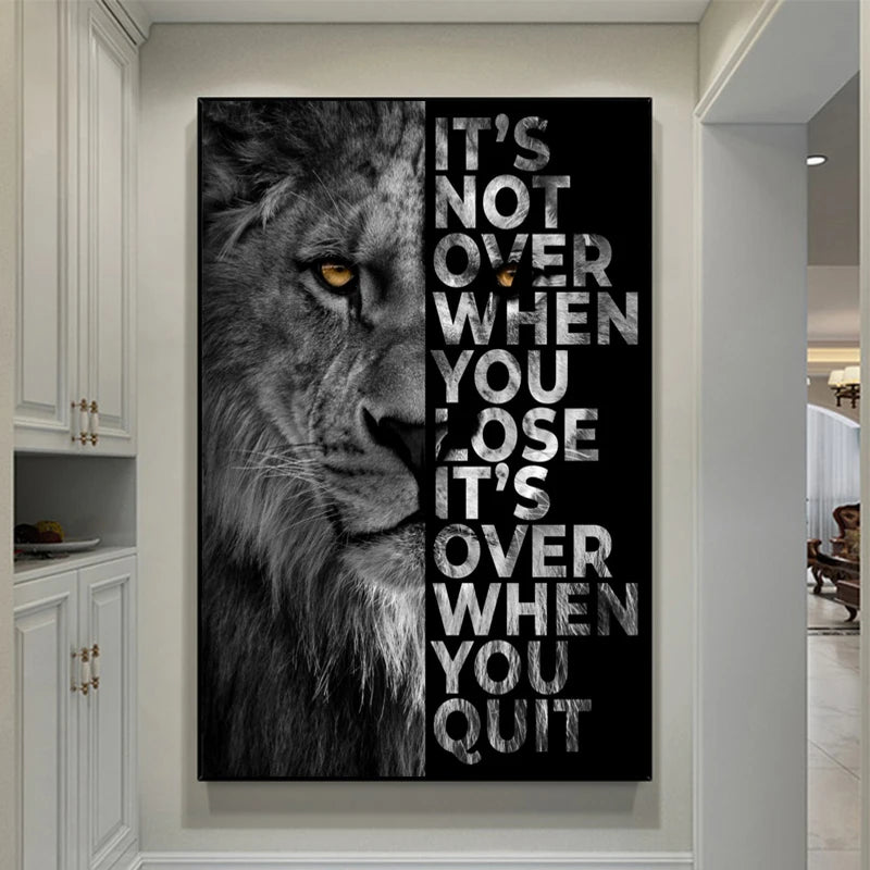 Lion Motivational Poster Canvas Print