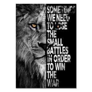 Lion Motivational Poster Canvas Print