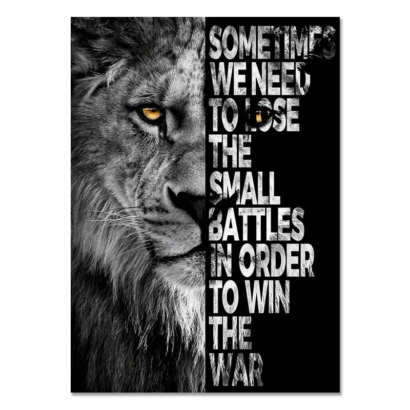 Lion Motivational Poster Canvas Print