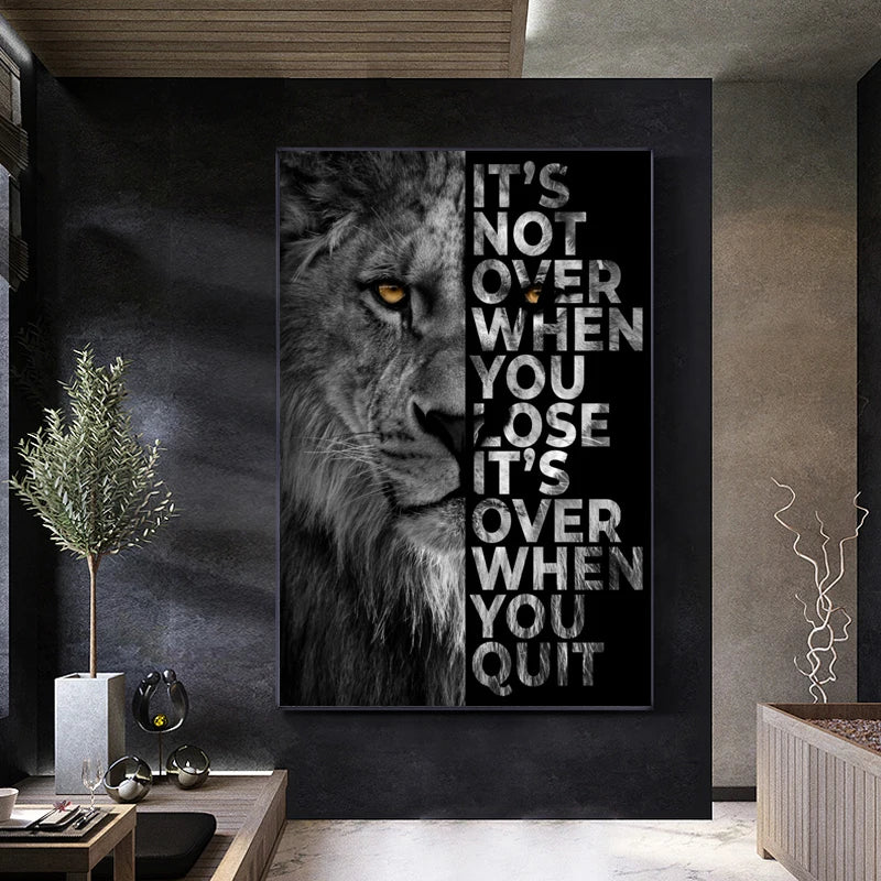 Lion Motivational Poster Canvas Print