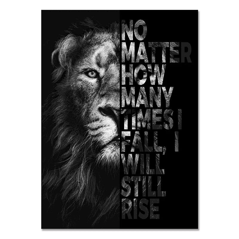 Lion Motivational Poster Canvas Print