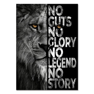 Lion Motivational Poster Canvas Print
