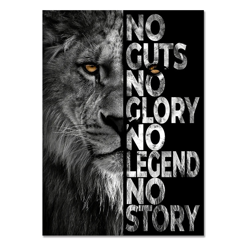 Lion Motivational Poster Canvas Print