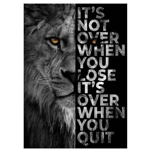 Lion Motivational Poster Canvas Print